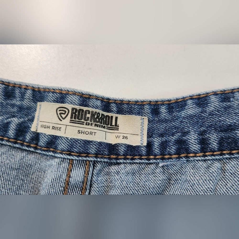 ROCK&ROLL high Rise Classic Blue Denim Women's Shorts. Sz: 26 - Picture 8 of 9